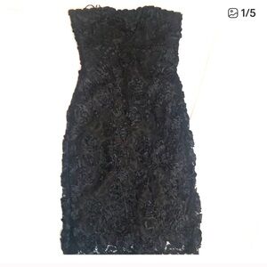ISO Calvin Klein vintage (90’s) black lace strapless cocktail dress size 4 or 6